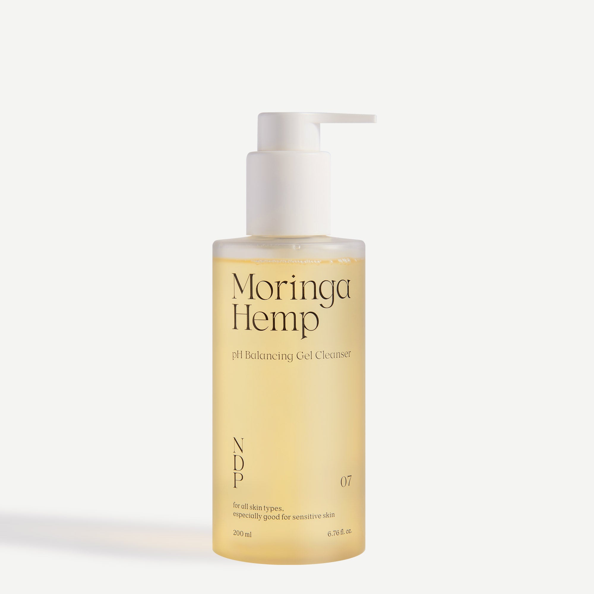 K-beauty Natural derma project Moringa Hemp pH Balancing Gel Cleanser especially good for sensitive skin.